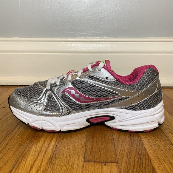 Saucony Cohesion Shoes Womens Size 6 Gray Pink Running Wide Sneakers Athletic - Picture 10 of 13
